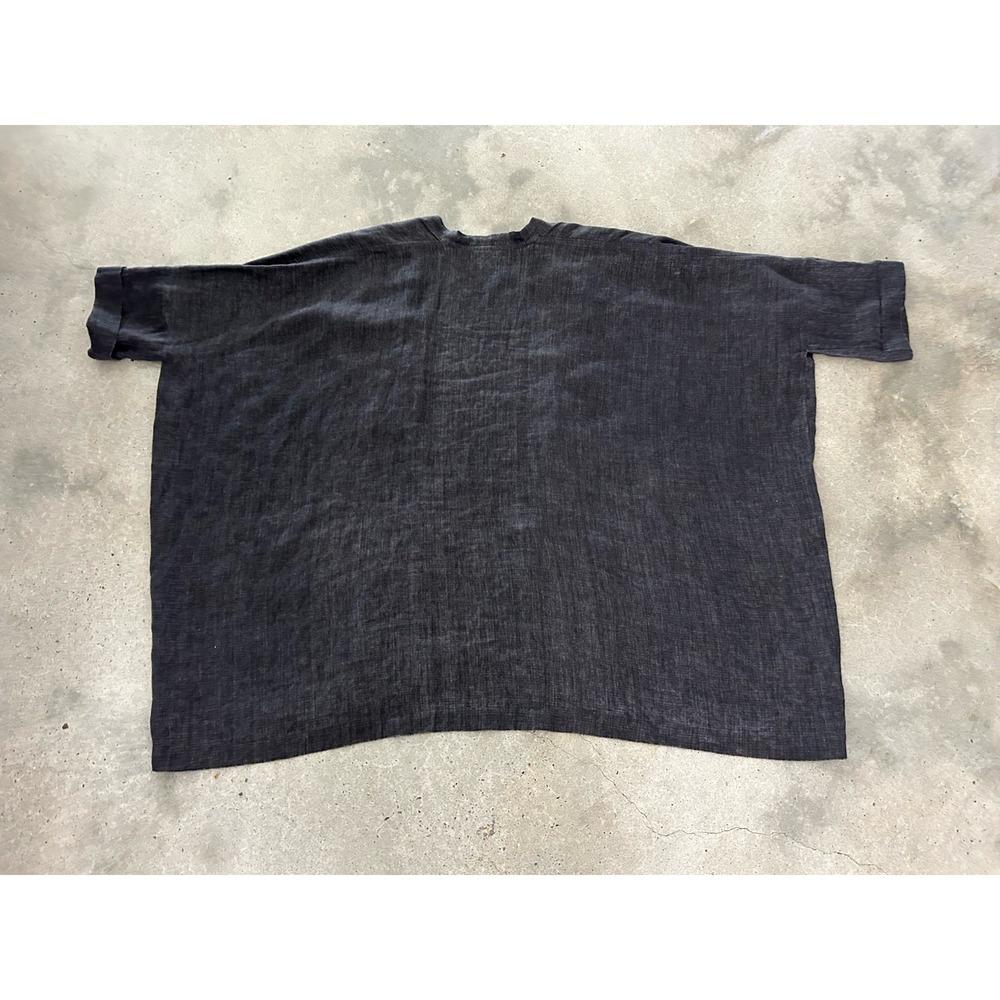 Shirin‎ Guild Like Eskandar Charcoal Linen Kimono Jacket O/S Lagenlook Art Wear